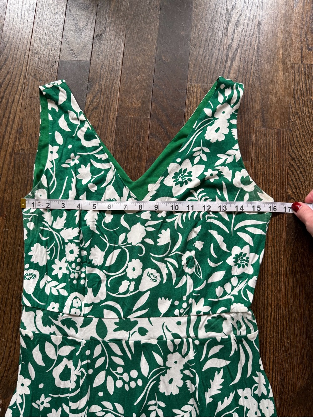 Boden Eliza Green and White Floral Midi Dress - Picture 7 of 8